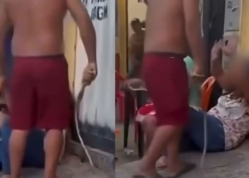 VÍDEO: Homem agride mulher com golpes de chicote após discussão em bar